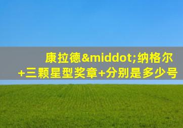 康拉德·纳格尔 三颗星型奖章 分别是多少号